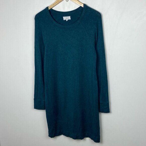 Loft Lou and Grey‎ Signature Soft Long Sleeve Dress Turquoise Blue Green Minimal - Picture 10 of 10